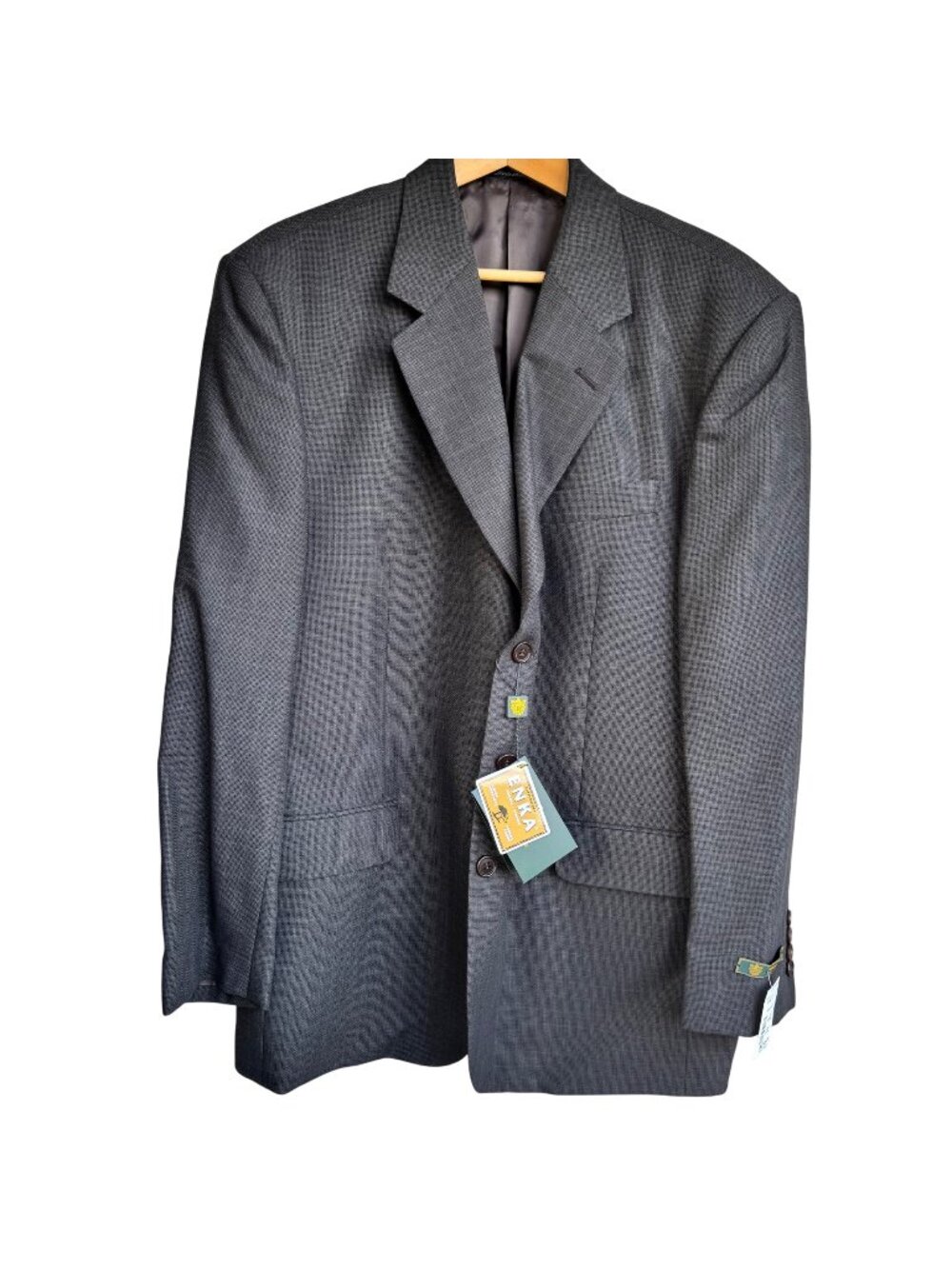 Principe Mens 44R Sport Blazer 100% Wool 3 Button Gray Tan Windowpane Italy New
